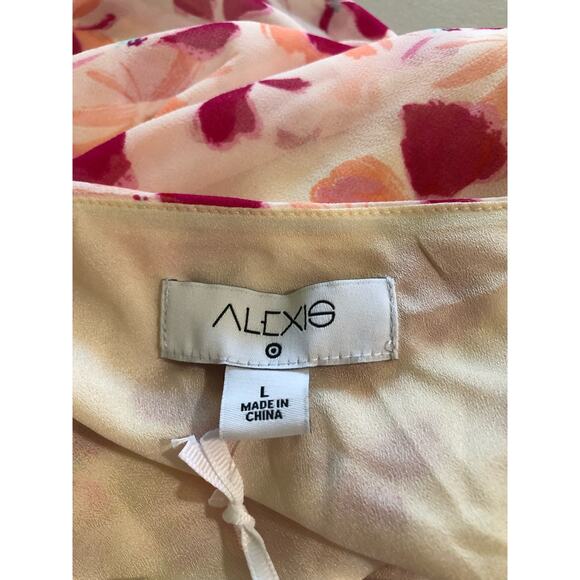 ALEXIS For Target Pink Floral One Shoulder Tiered Ruffle Long Maxi Dress Size L - Picture 5 of 8